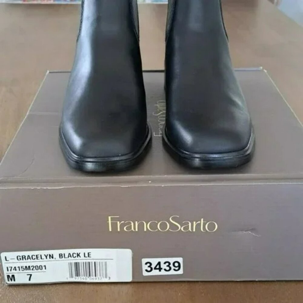 Franco Sarto Gracelyn Bootie - Color: Black Leather - Size: Women 7 - Picture 3 of 9
